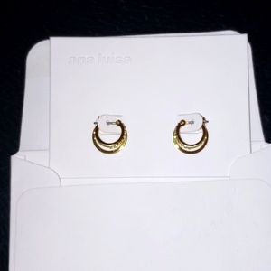 NWT!! ANA LUISA EARRINGS MINI GOLD TONE